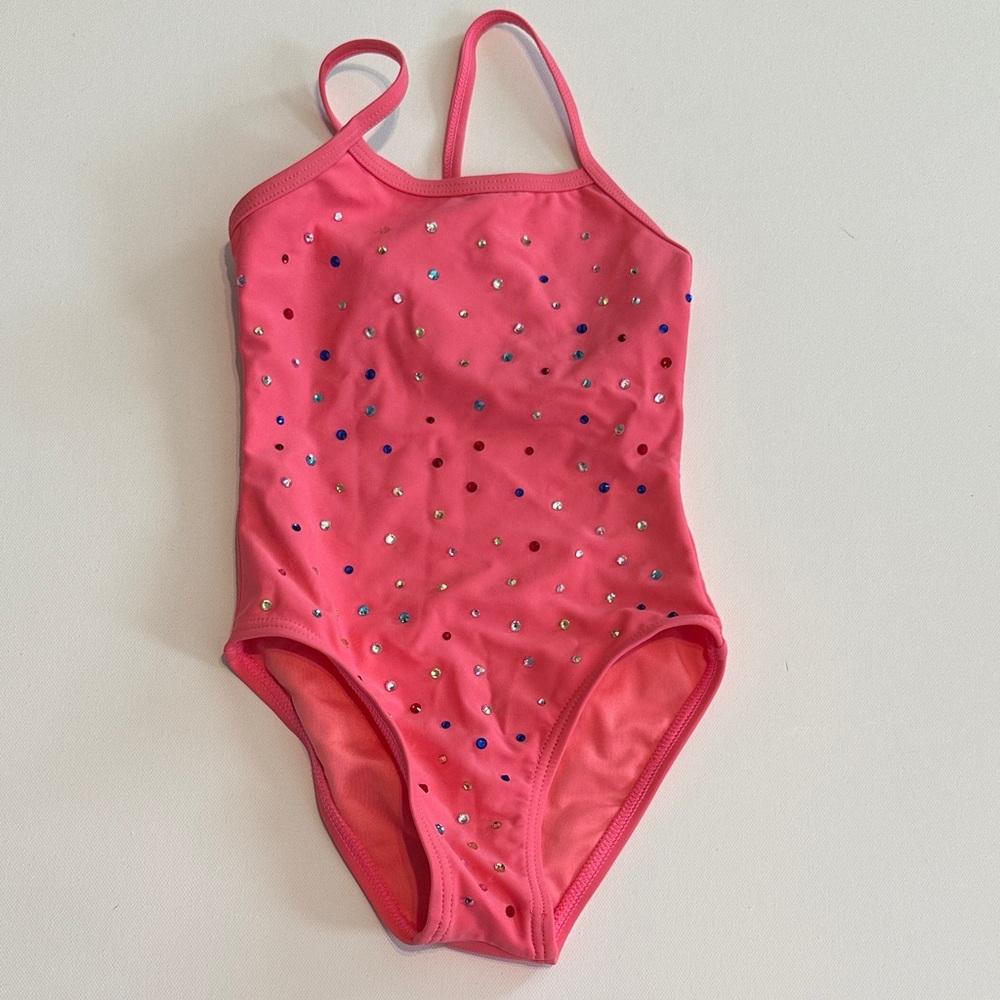 Lola + The Boys Pink Sparkle One Piece Swimsuit